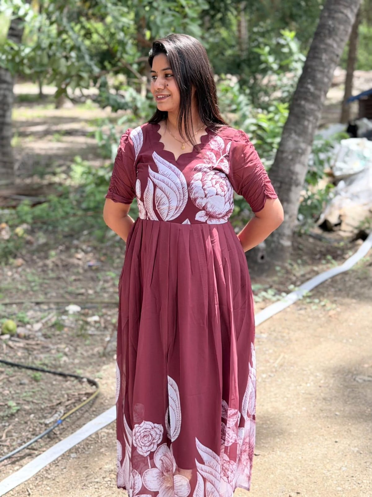 Georgette Floral Frock GFF73