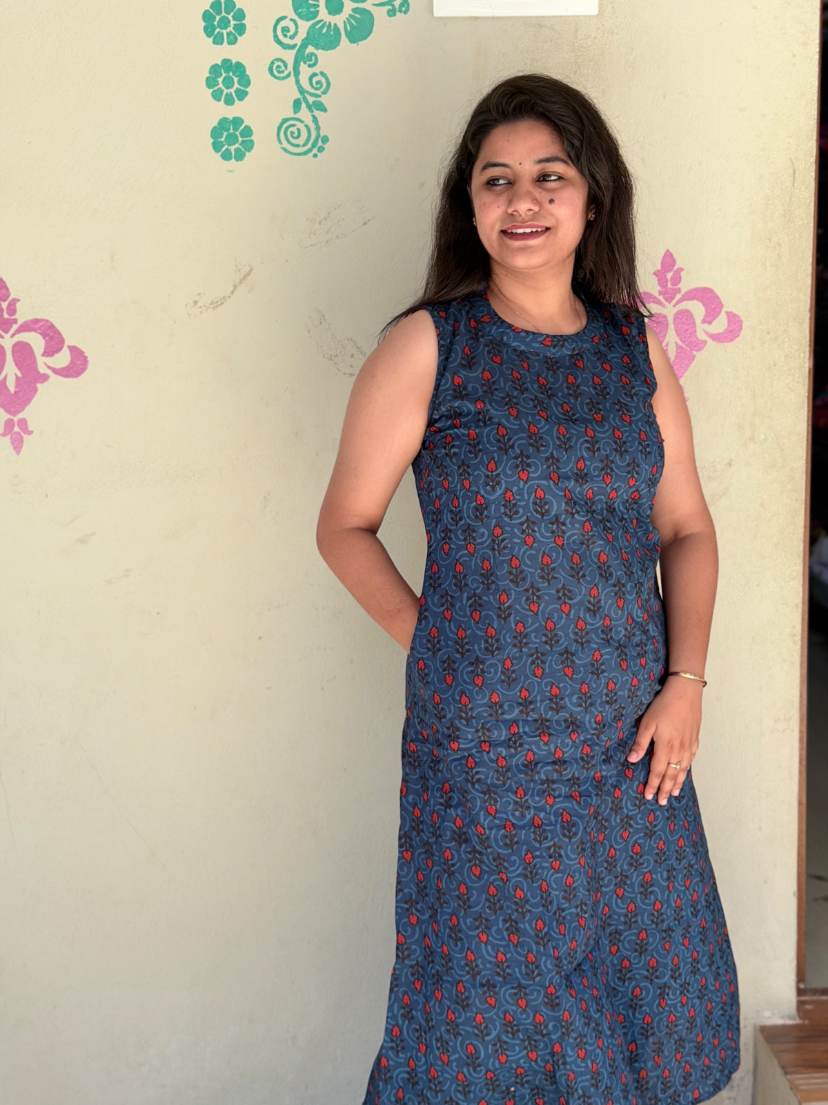 Premium Cotton A Line Kurti  VP73 (Sleeve Attached Inside)