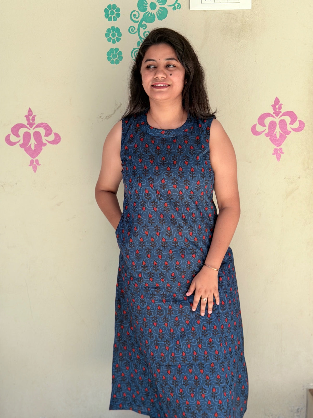 Premium Cotton A Line Kurti  VP73 (Sleeve Attached Inside)