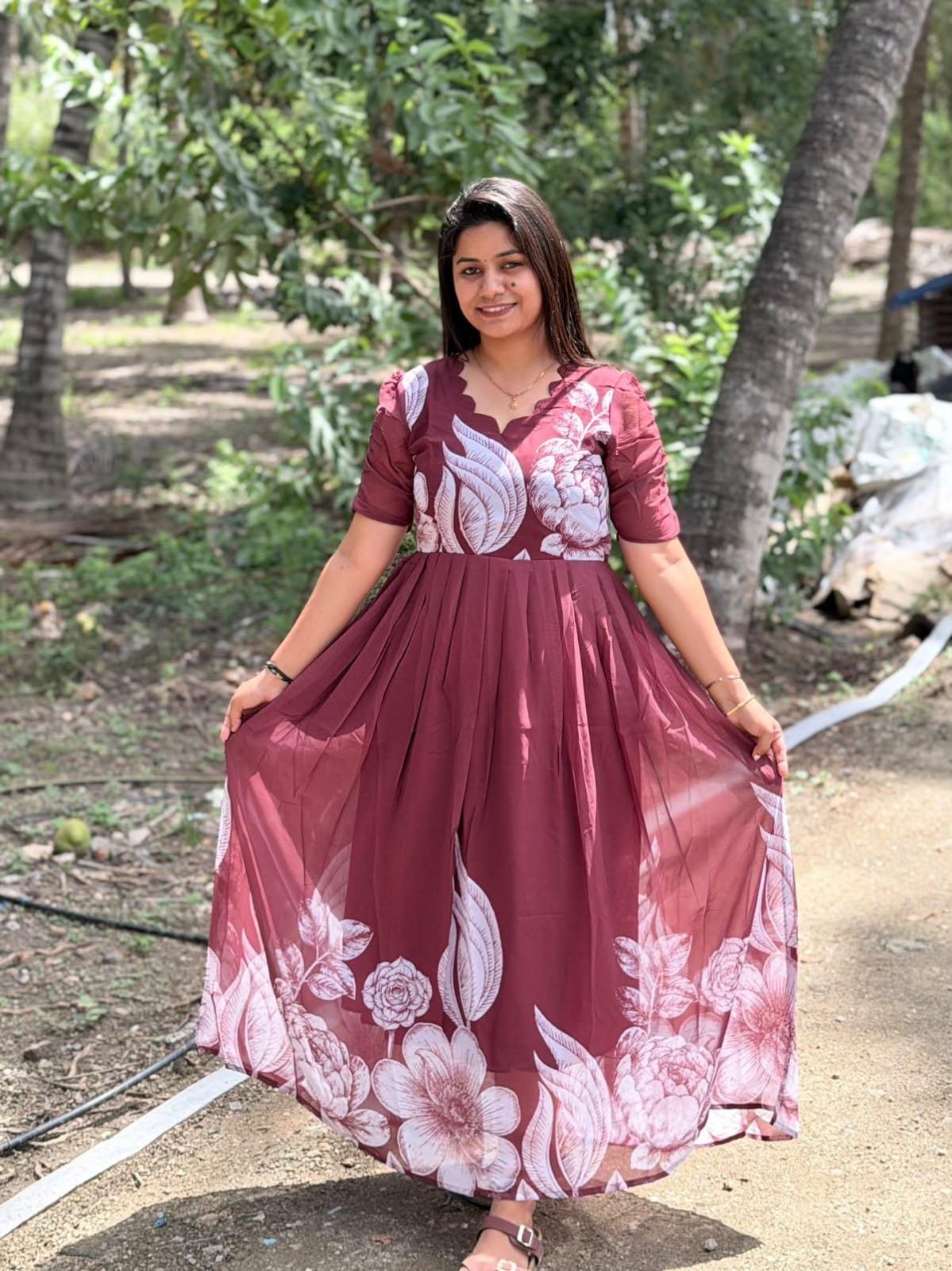 Georgette Floral Frock GFF73