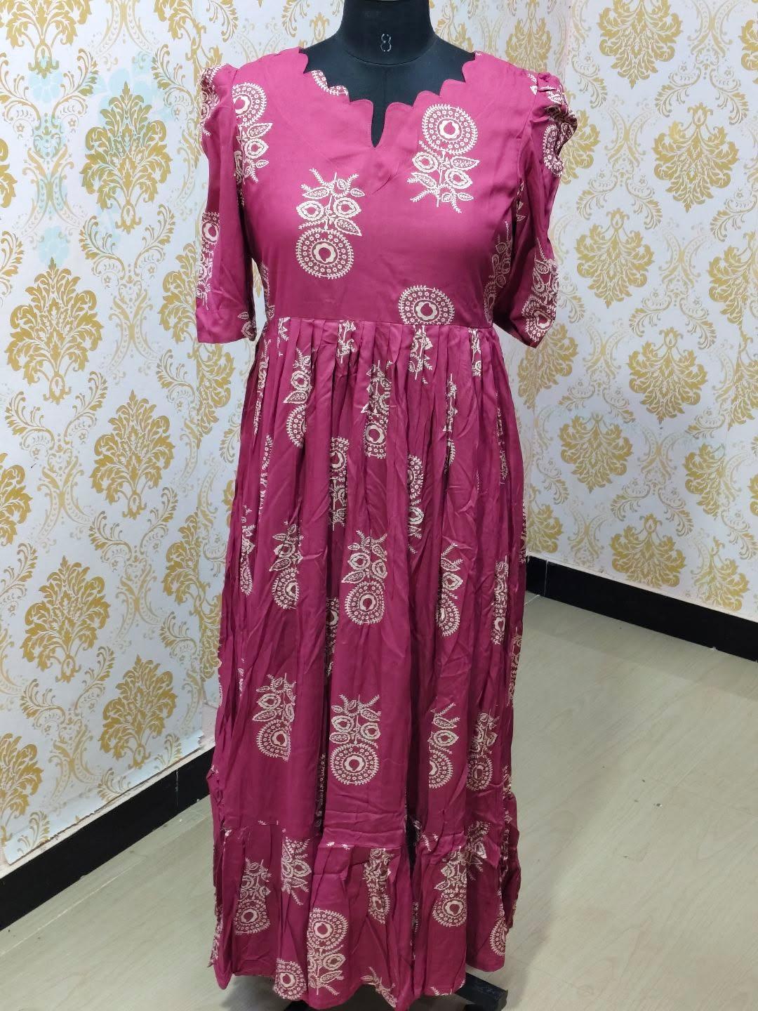 Premium Rayon Floral Frock - CFF173
