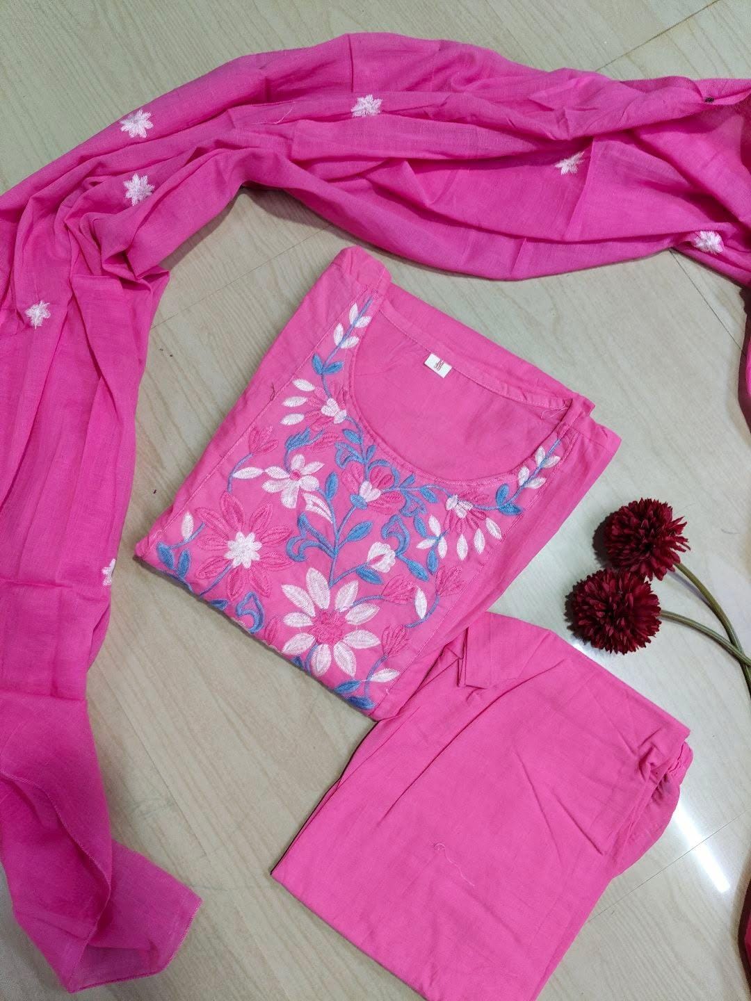 Cotton Floral Anarkali  -  AS73