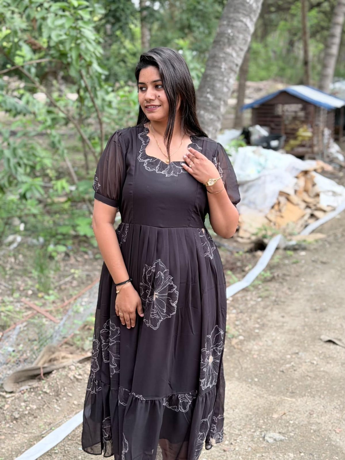 Georgette Floral Frock GFF74