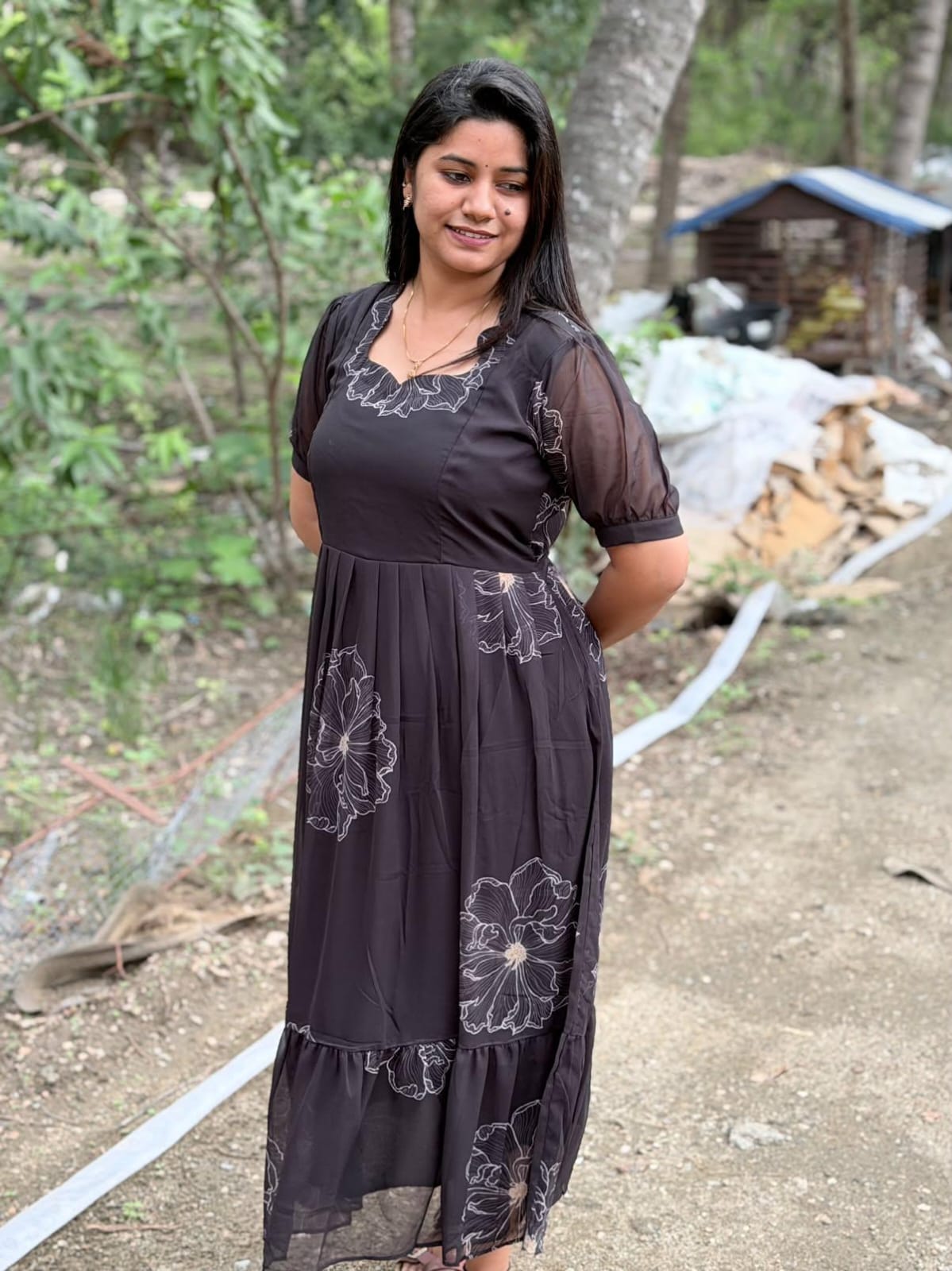 Georgette Floral Frock GFF74