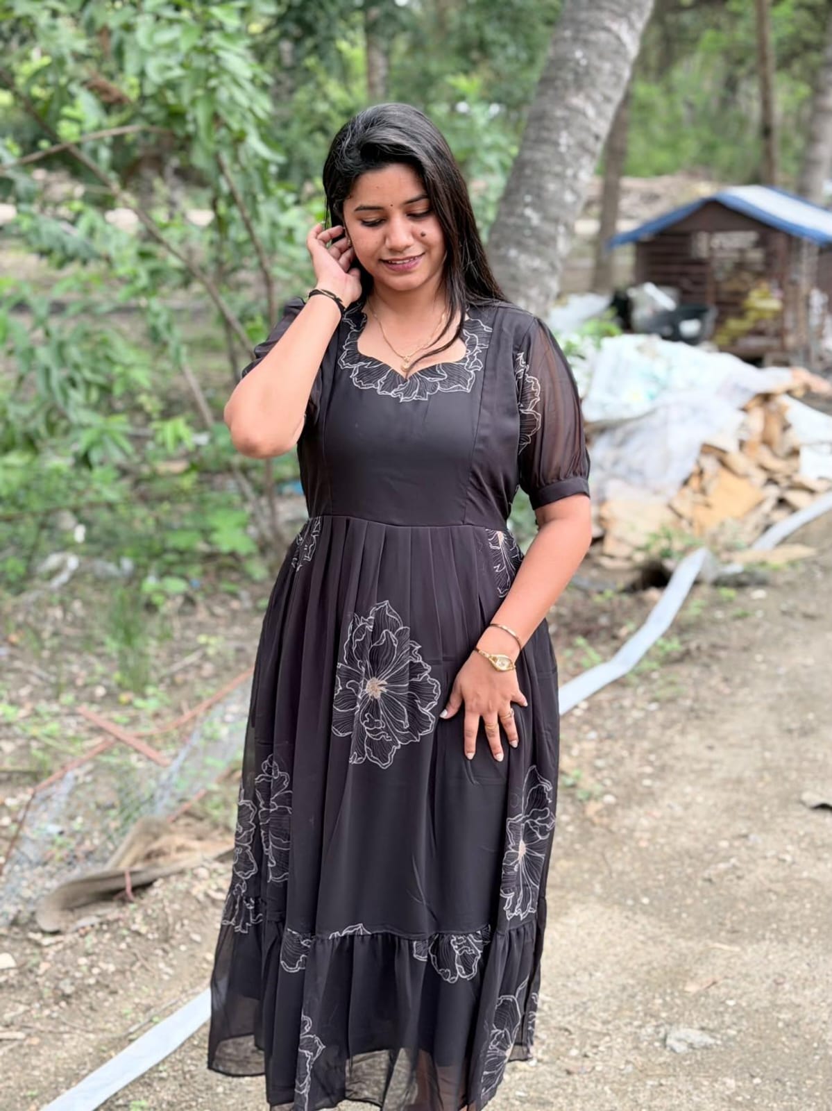 Georgette Floral Frock GFF74