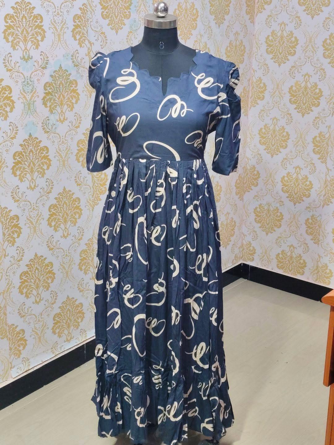 Premium Rayon Floral Frock - CFF174