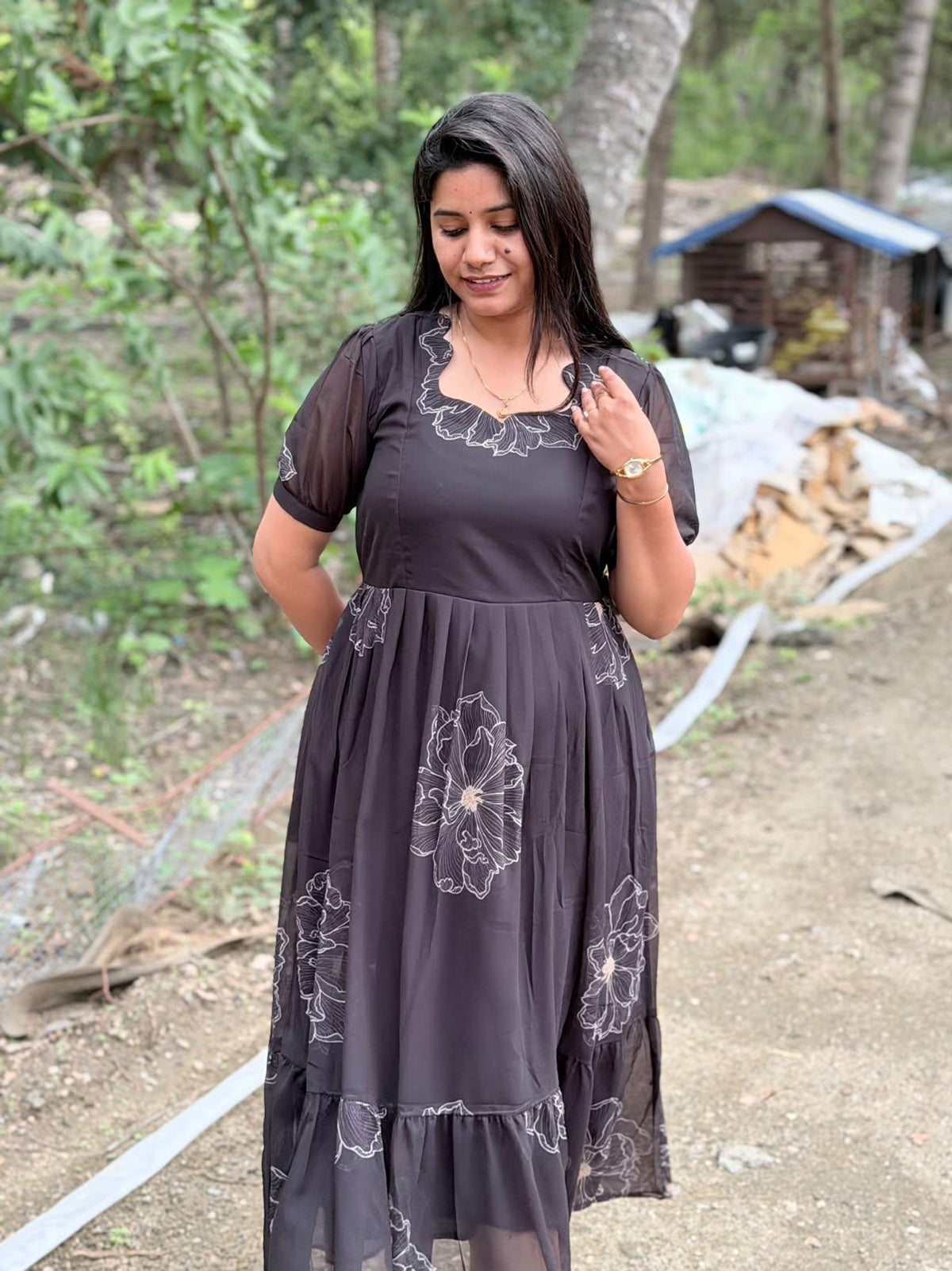 Georgette Floral Frock GFF74