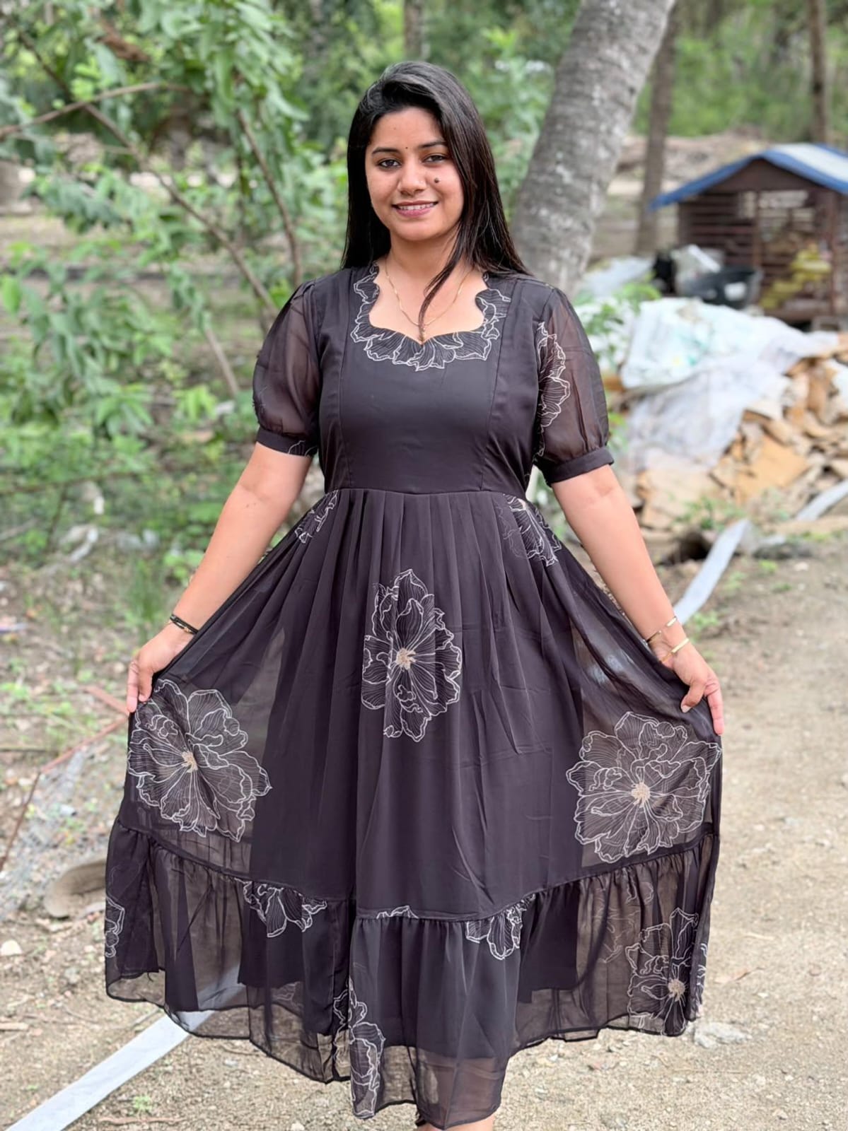 Georgette Floral Frock GFF74