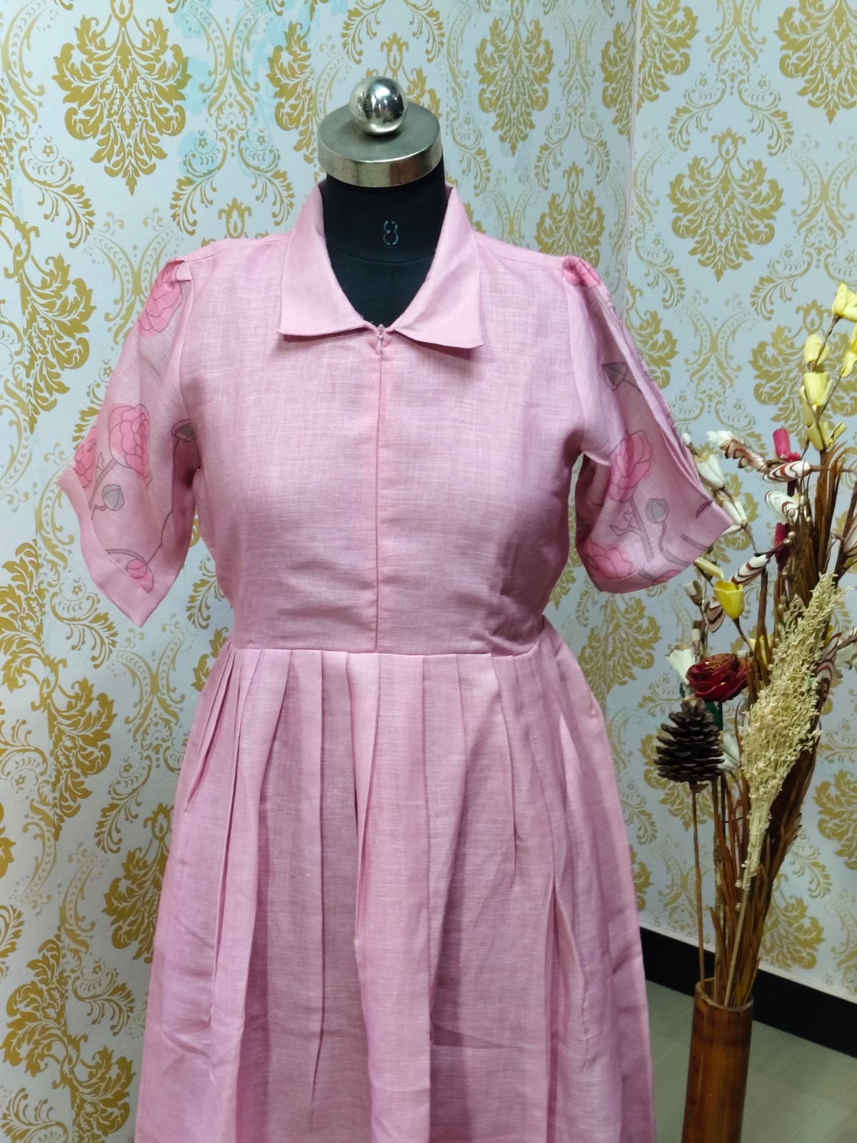 Linen Cotton Feeding Frock  IFF75