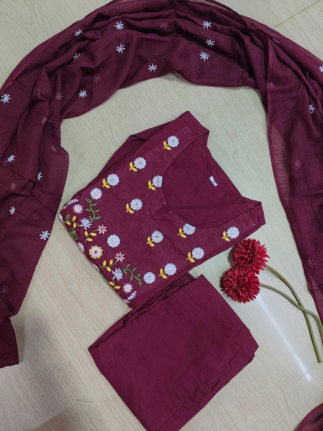Cotton Floral Anarkali  -  AS75