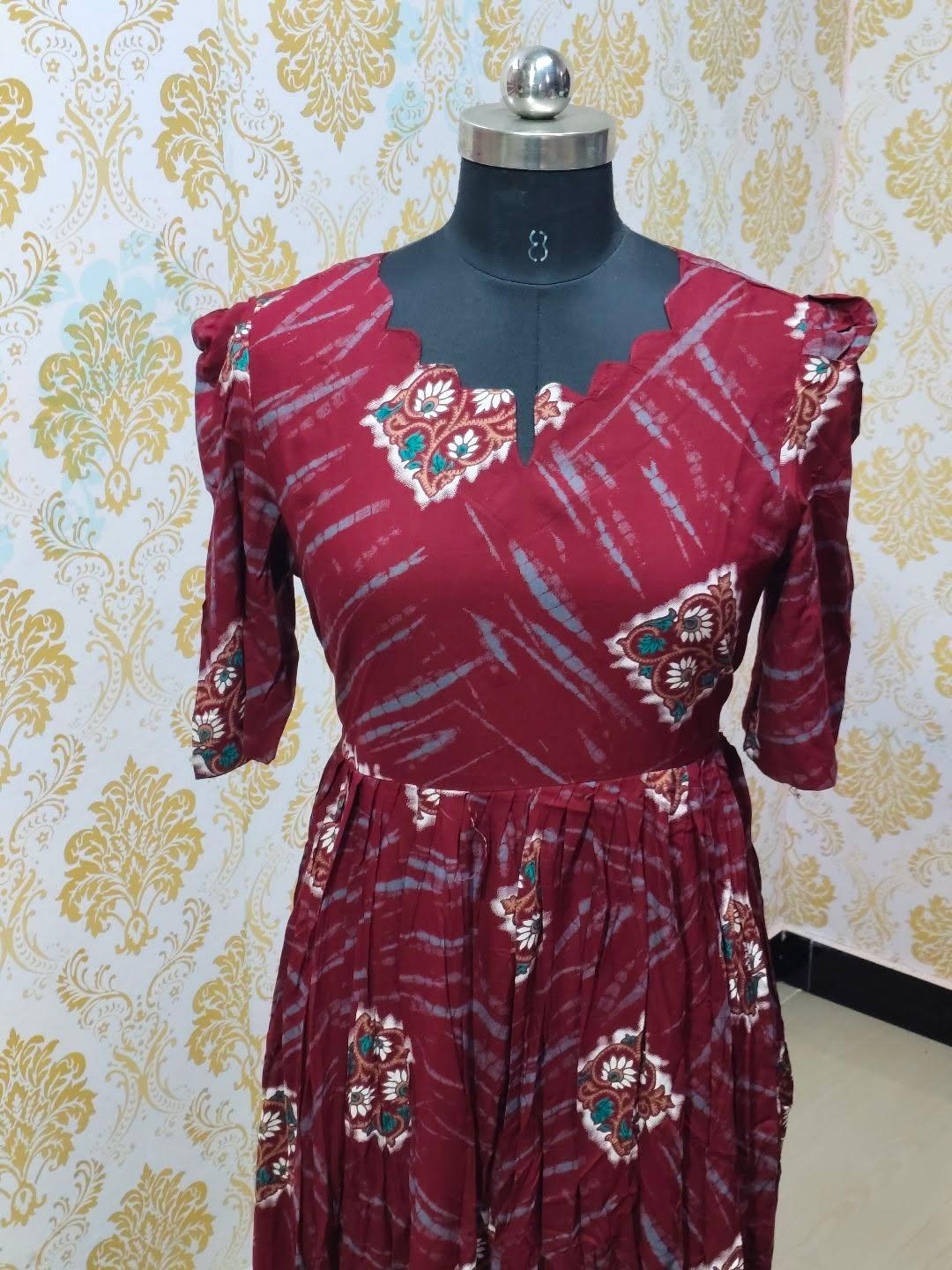 Premium Rayon Floral Frock - CFF175