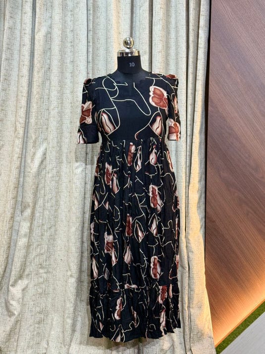 Premium Rayon Floral Frock - CFF75
