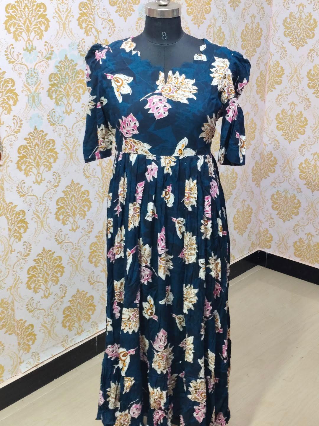 Premium Rayon Floral Frock - CFF176