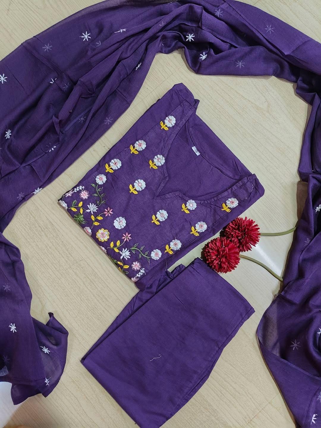 Cotton Floral Anarkali  -  AS77