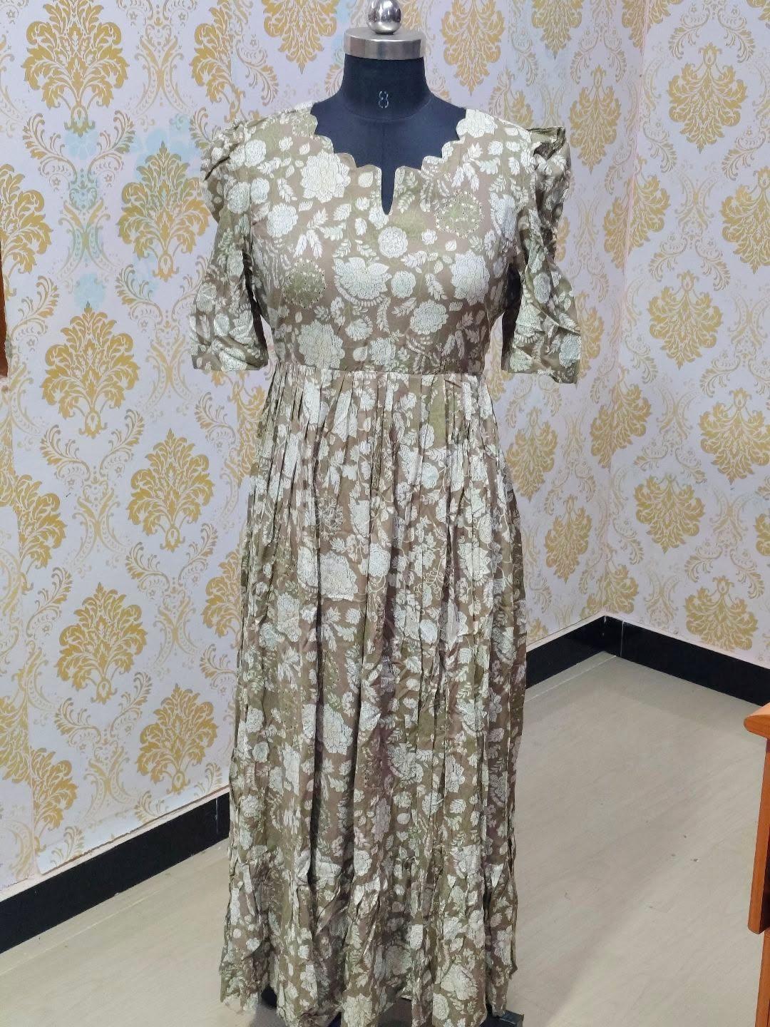 Premium Rayon Floral Frock - CFF178