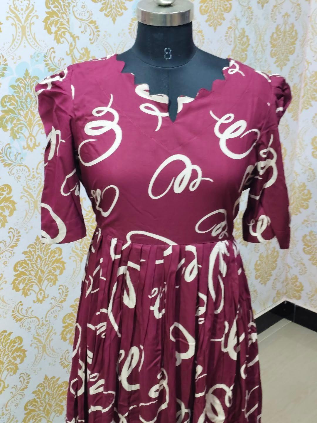 Premium Rayon Floral Frock - CFF179