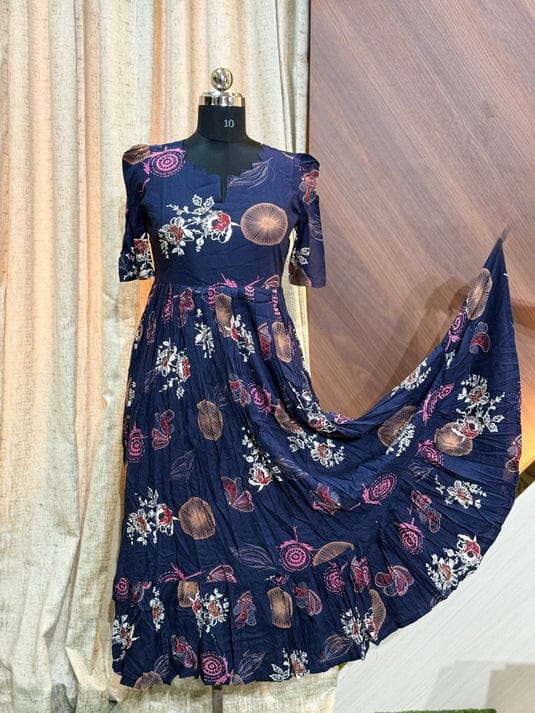 Premium Rayon Floral Frock - CFF79