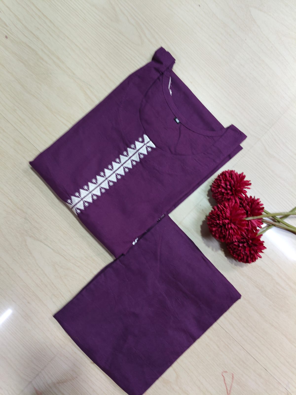 V neck Kurthi with Pant  ALN07