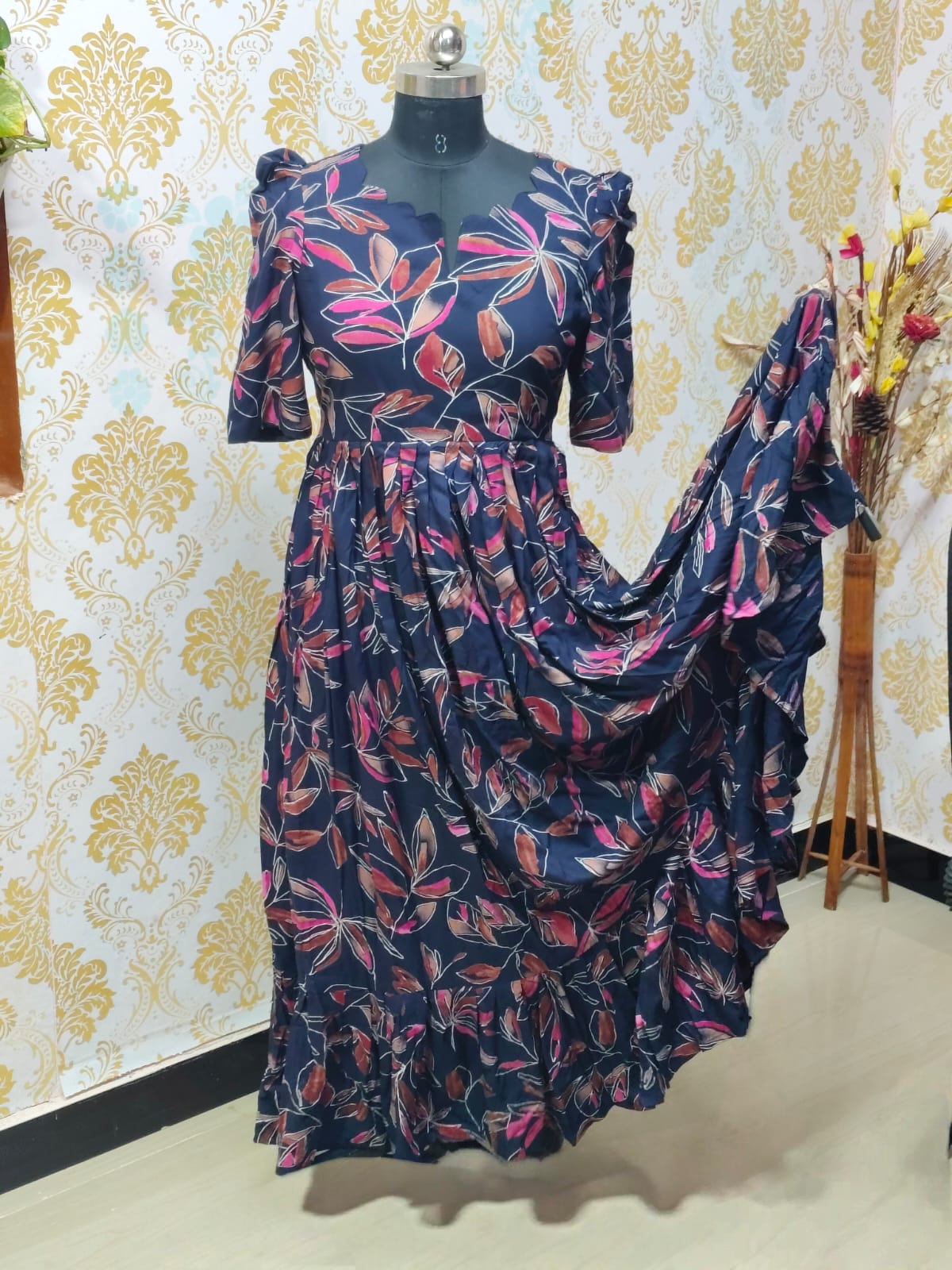 Premium Rayon Floral Frock - CFF88