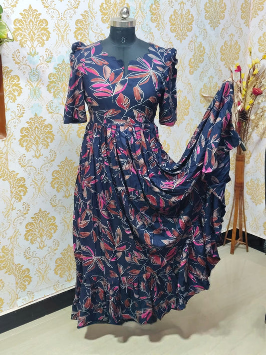 Premium Rayon Floral Frock - CFF88