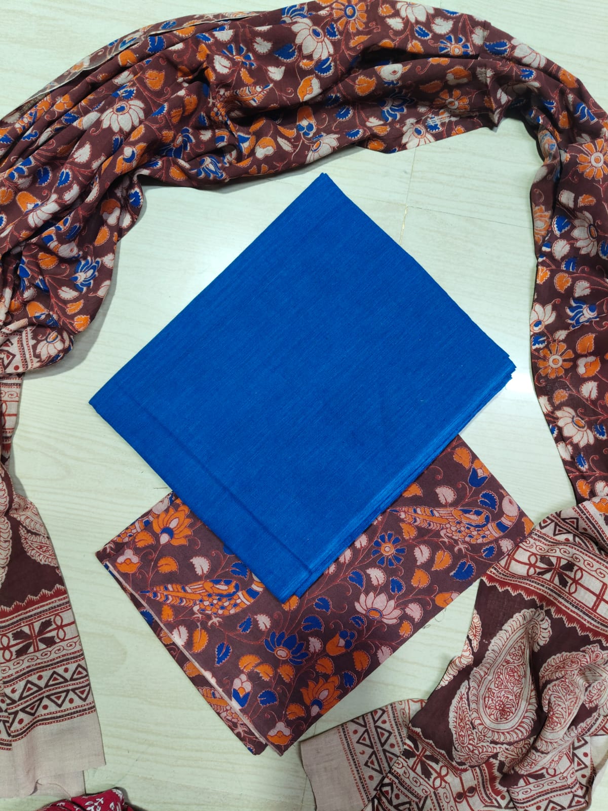 Premium Cotton Top and Kalamkari Phant With Dupatta RS89