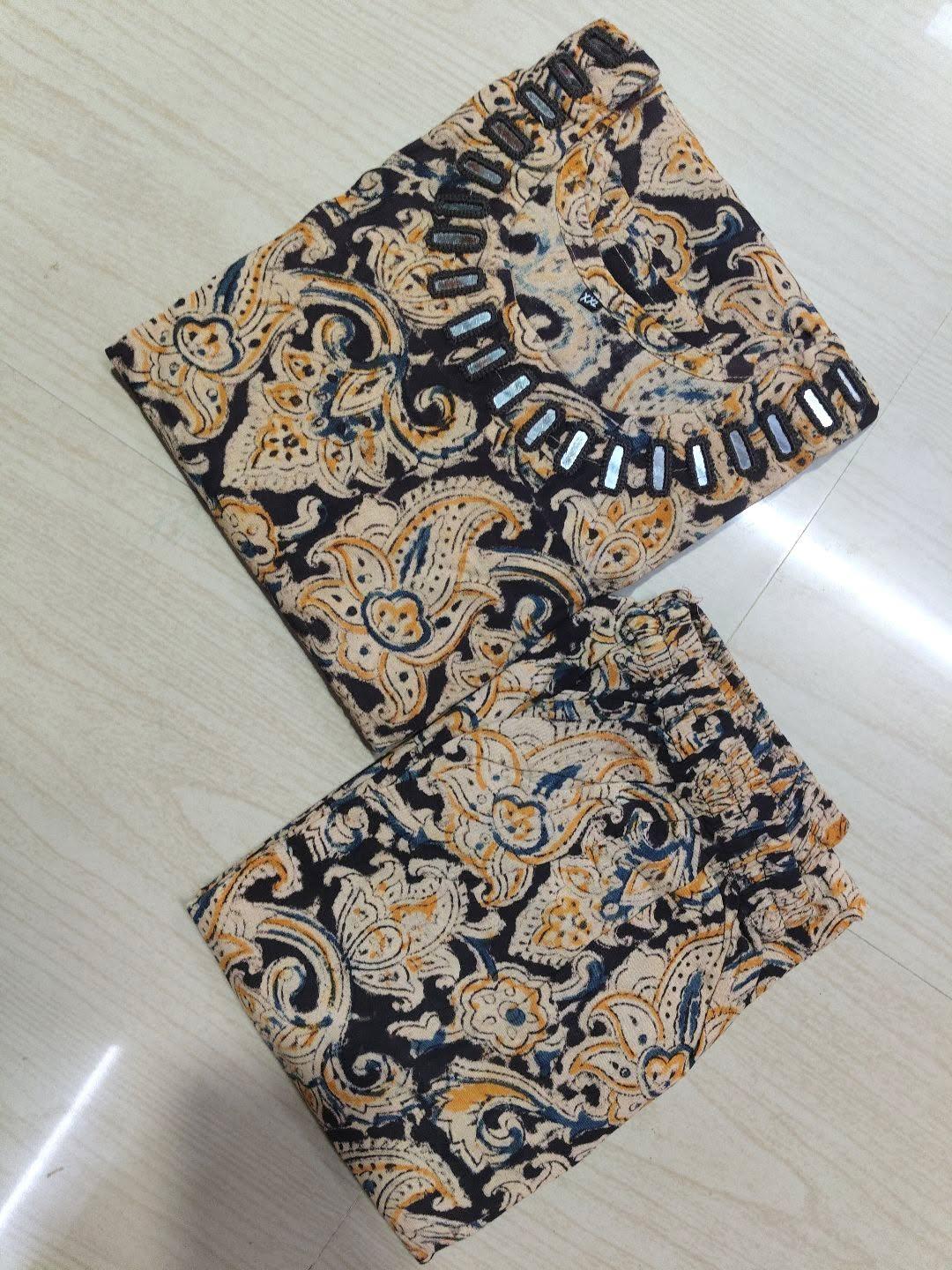 Kalamkari Kurti With Phant  PKA08