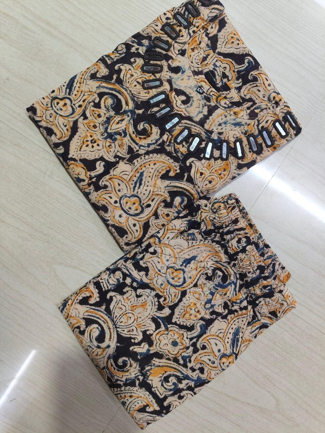 Kalamkari Kurti With Phant  PKA08