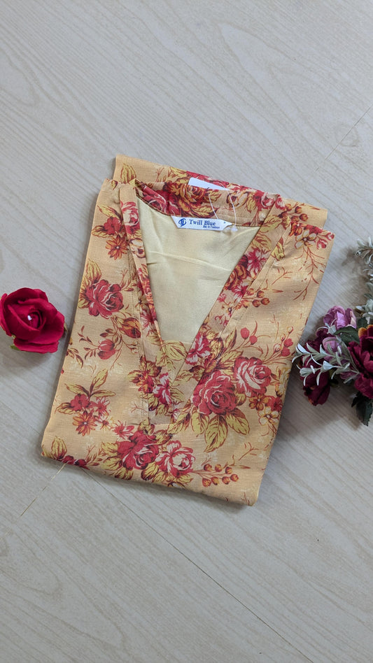 Floral Tissue Kurti - FTK08