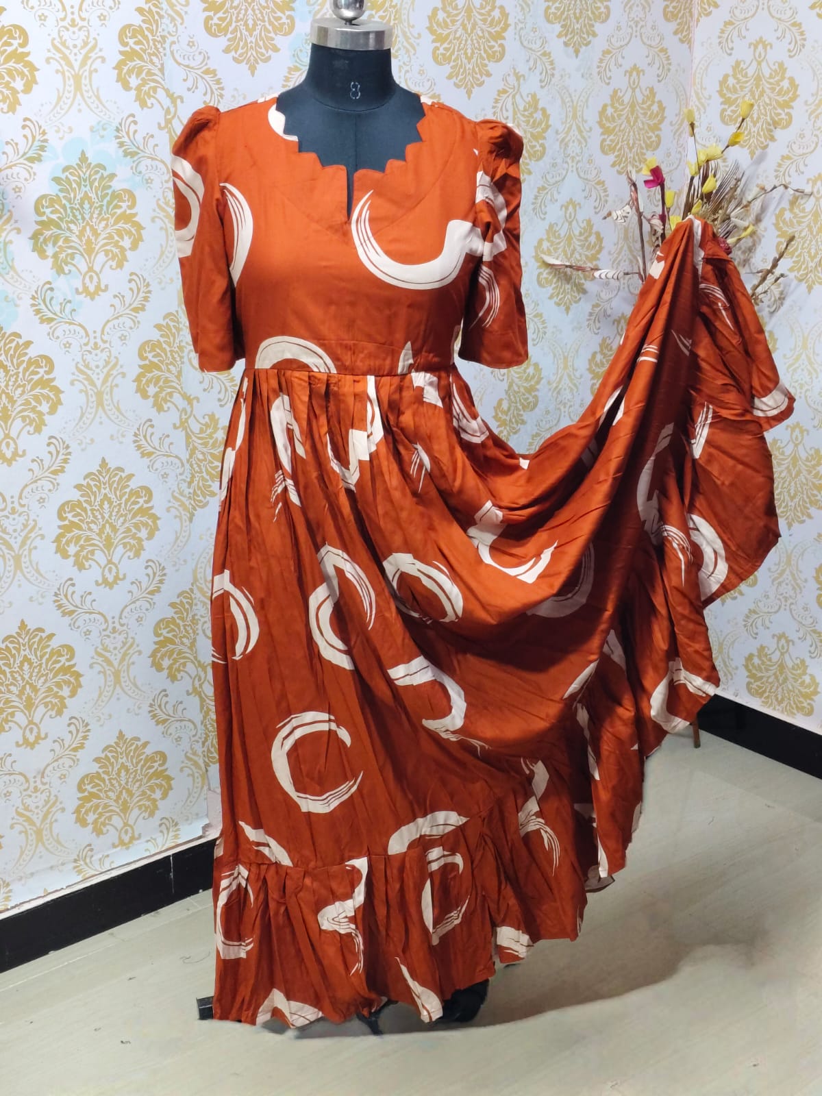 Premium Rayon Floral Frock - CFF90