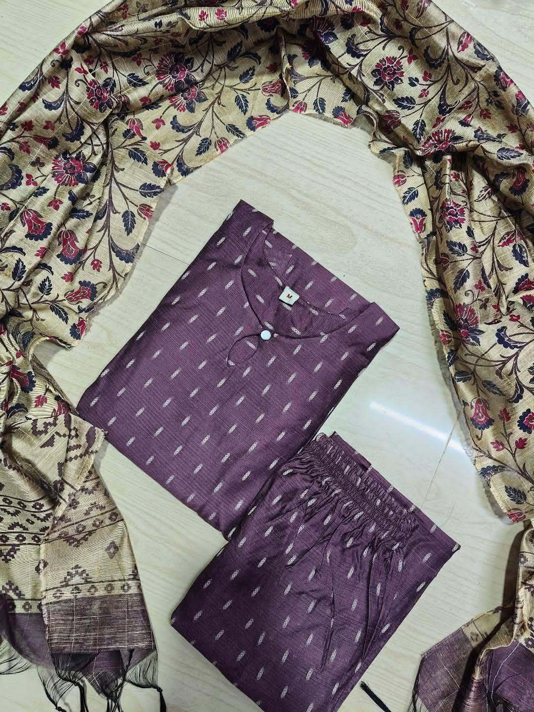 Raw Silk Kurti  Set EW94