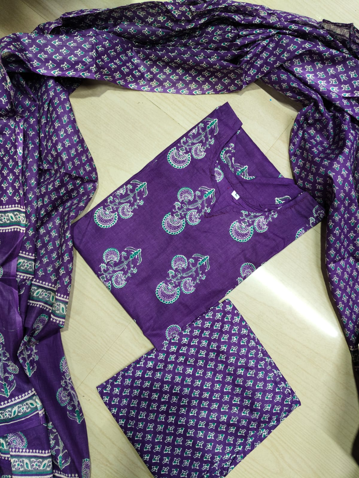 Jaipur Cotton Kurti Set - JKS09 (Check Our Size Chart Before Placing the Order)