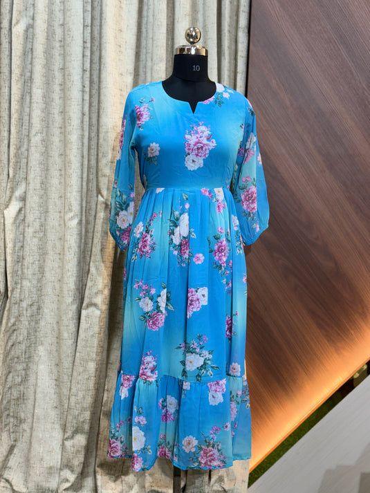Georgette Floral Frock GFF09