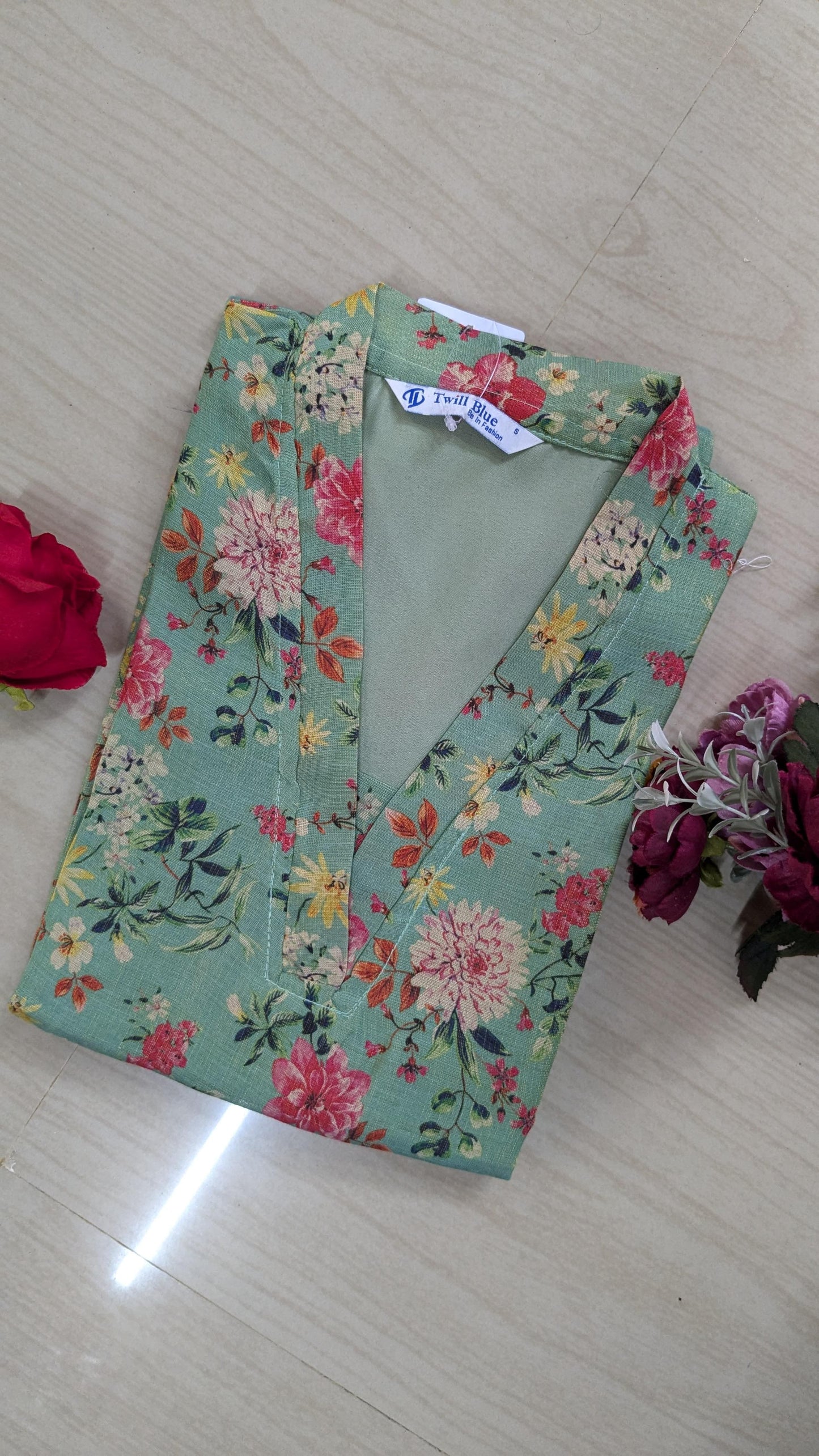 Floral Tissue Kurti - FTK09