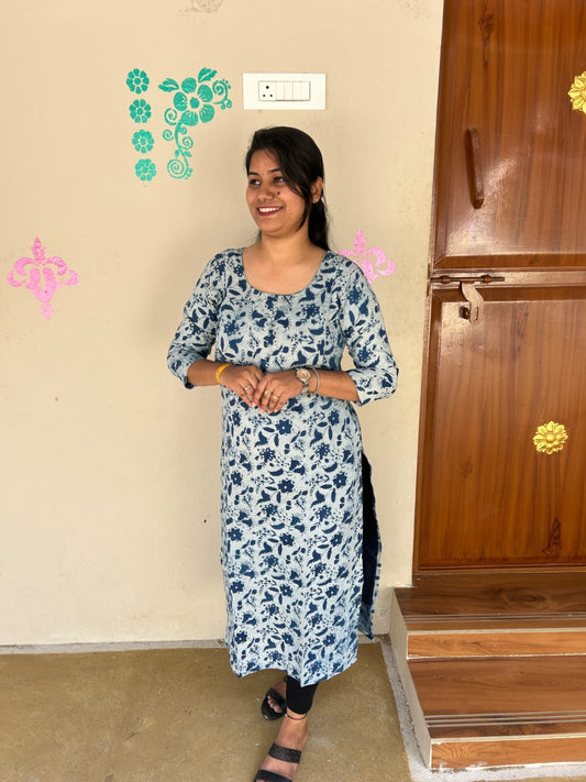 Ajrak cotton Kurti - ckl001