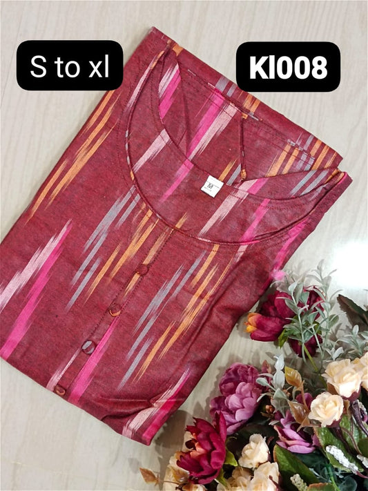 Cotton Kurtis with lining  - Kl008