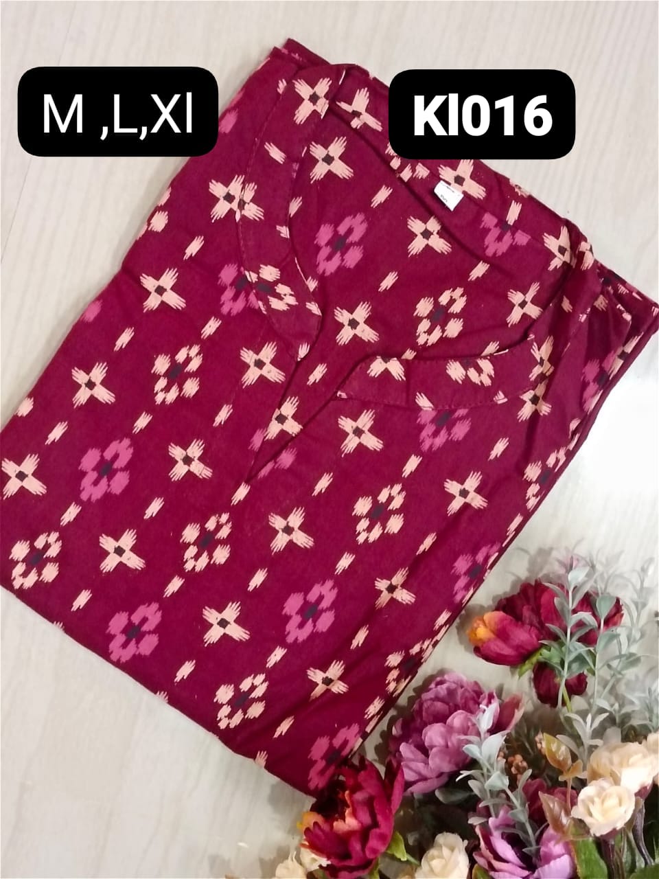 Cotton Kurtis with lining  - Kl016