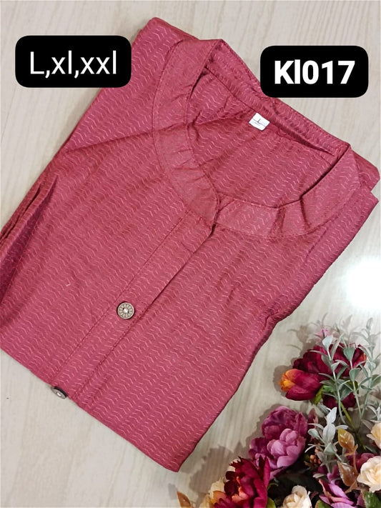 Cotton Kurtis with lining  - Kl017