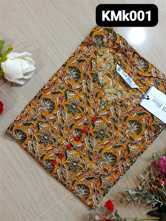 kalamkari cotton side cut kurti-KMk001