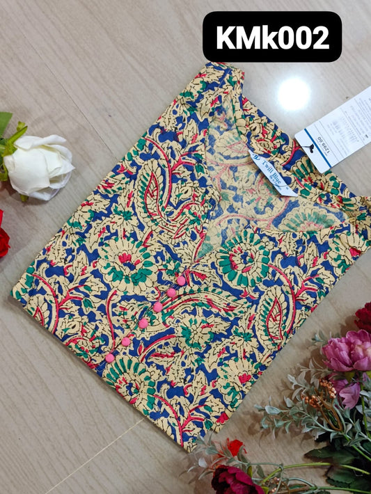 kalamkari cotton side cut kurti-KMk002