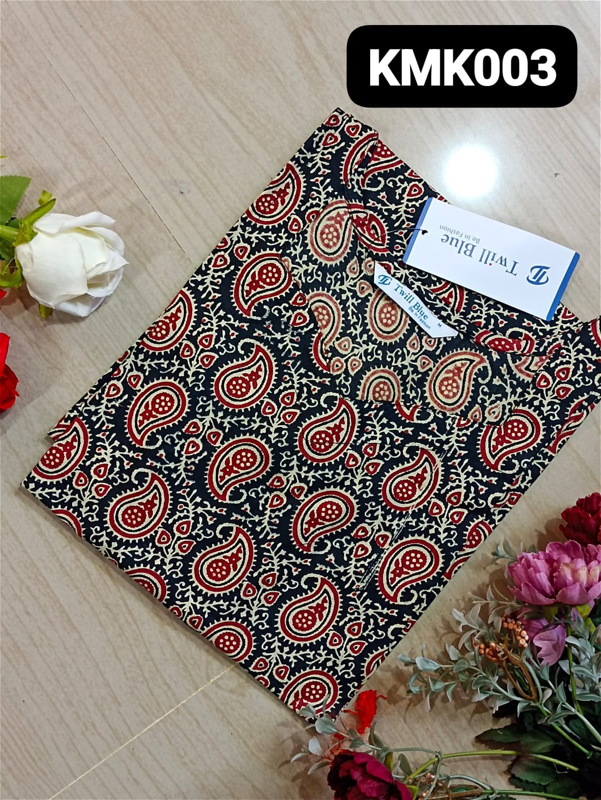 kalamkari cotton side cut kurti-KMk003