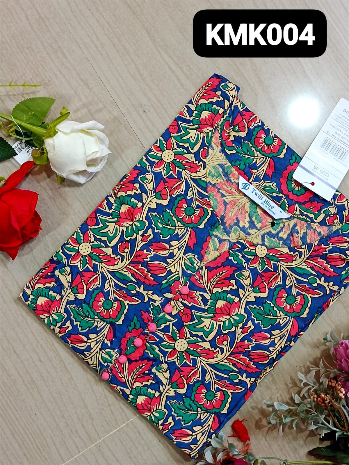 kalamkari cotton side cut kurti-KMk004