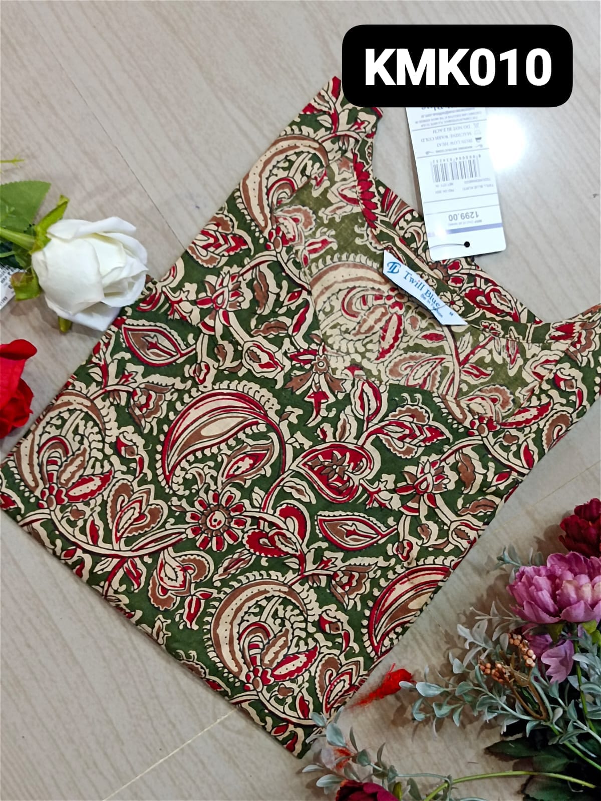 kalamkari cotton side cut kurti-KMk010