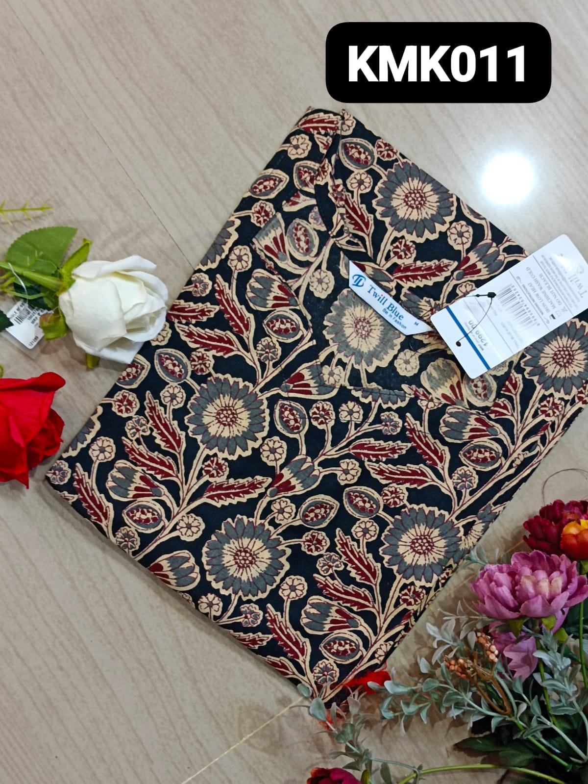 kalamkari cotton side cut kurti-KMk011