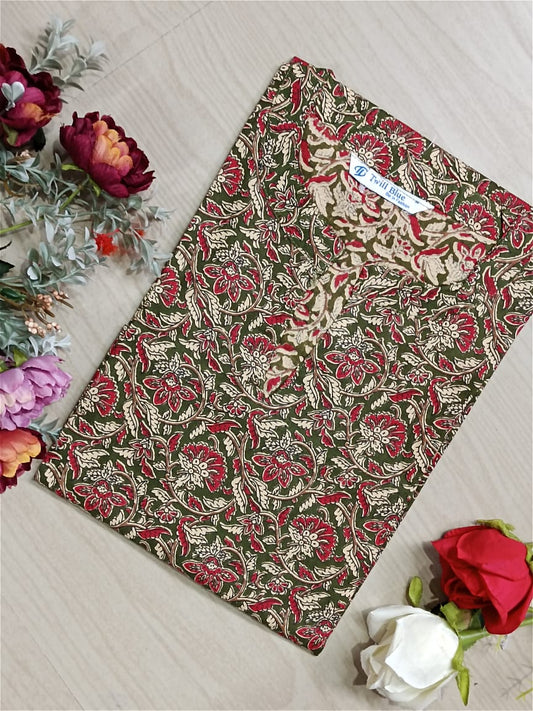 kalamkari cotton side cut kurti-KMk014