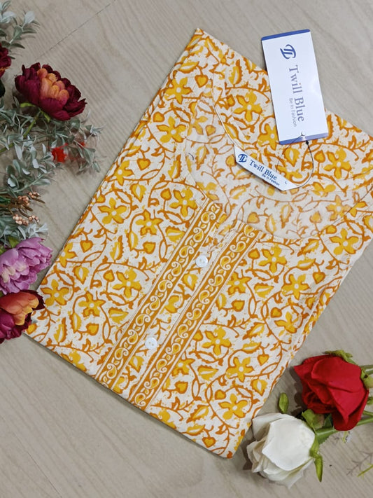 kalamkari cotton side cut kurti-KMk013