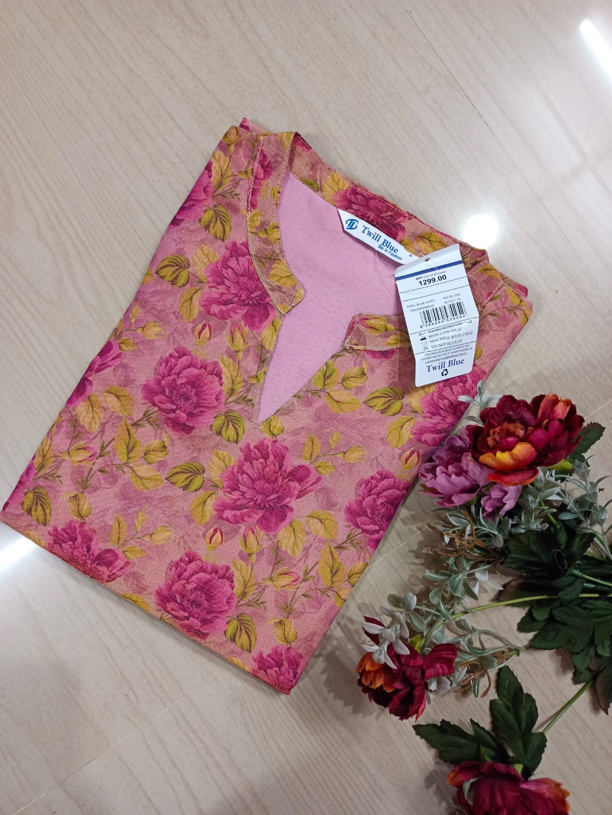 Floral Tissue Kurti - FTK12