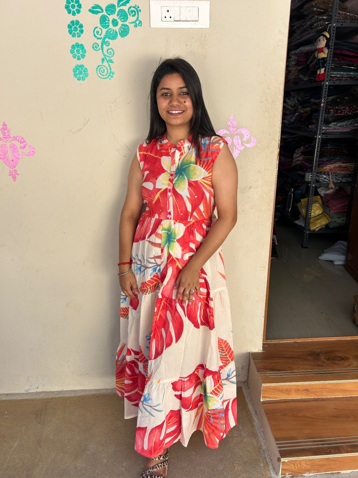 Cotton Long Sleveless Frocks CLF01