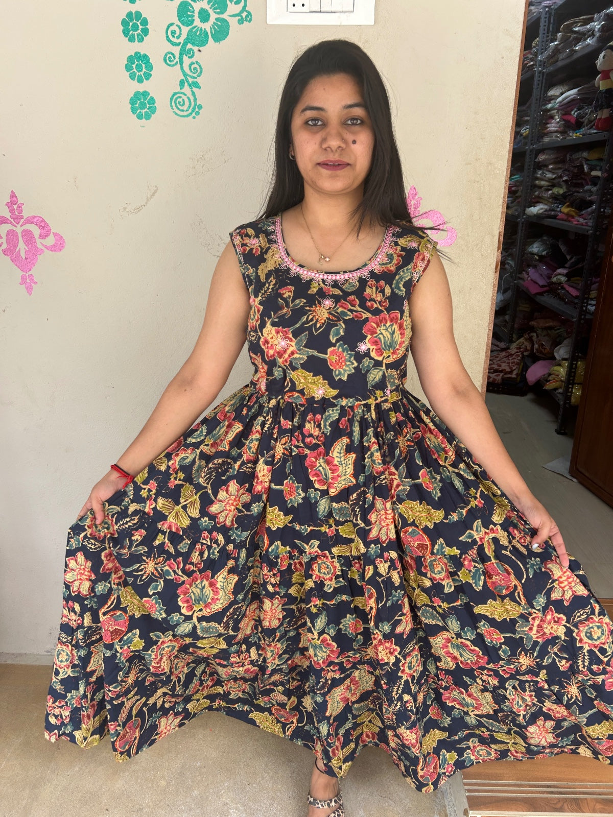 Cotton Long Sleveless Frocks CLF14