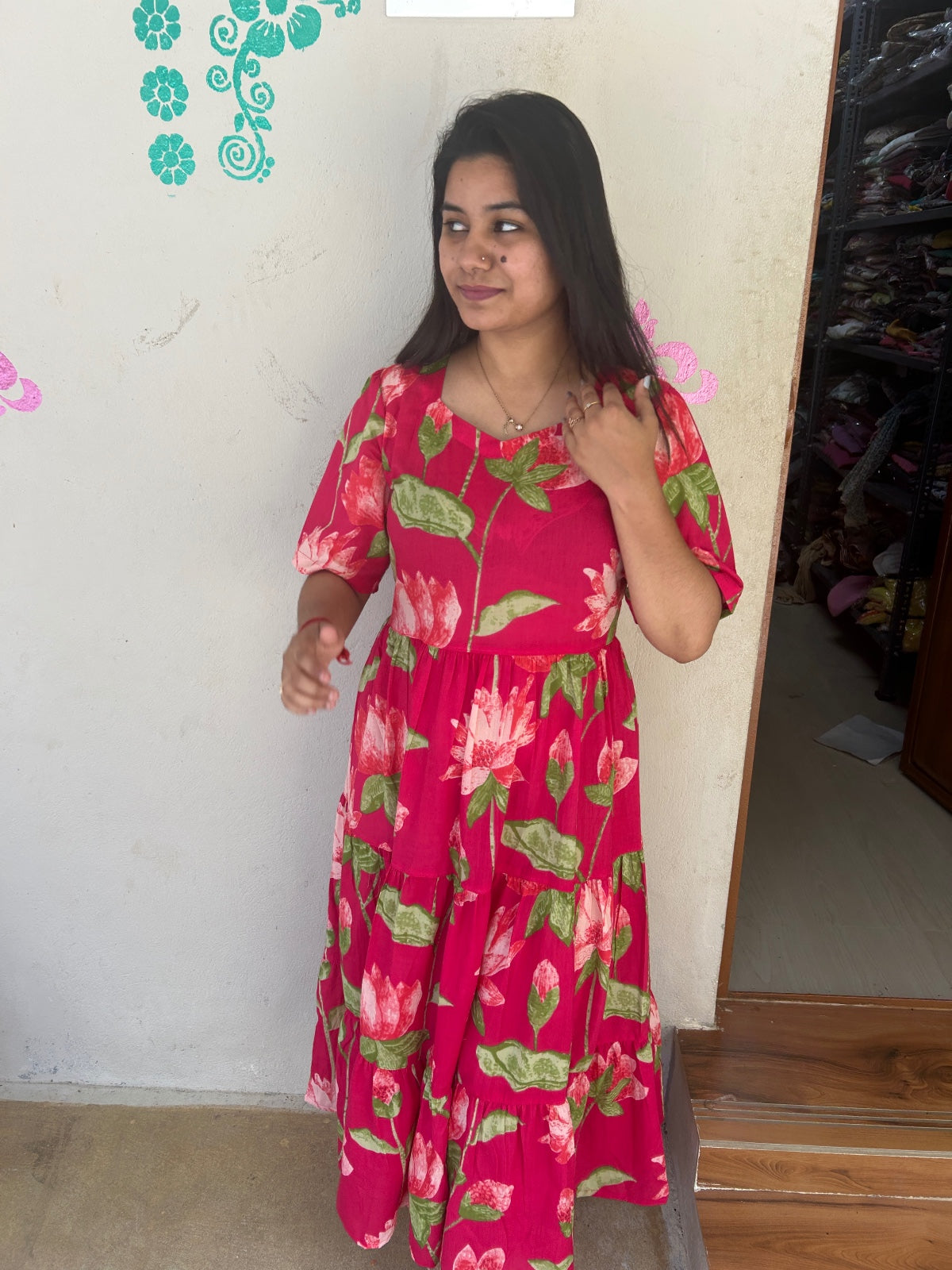 Cotton Floral Frock - CFF29