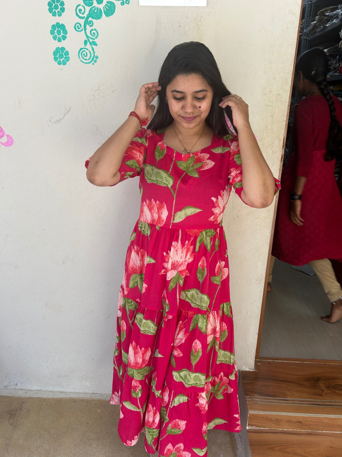 Cotton Floral Frock - CFF29